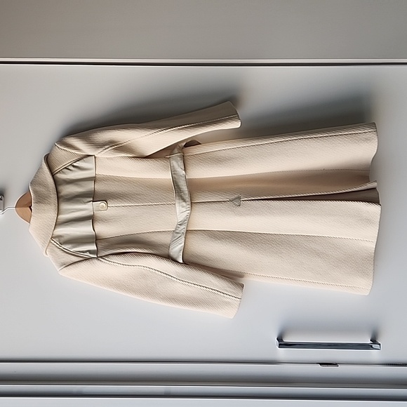 Mackage Wool Blend Real Leather Trim Stunning Trench Style Belted Coat - Picture 6 of 14